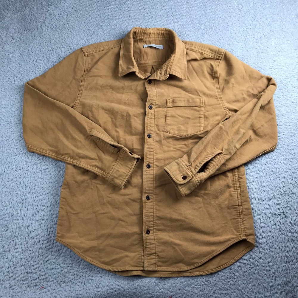Outerknown Chroma Blanket Shirt Men L Copper Organic‎ Cotton Heavy Twill Flannel